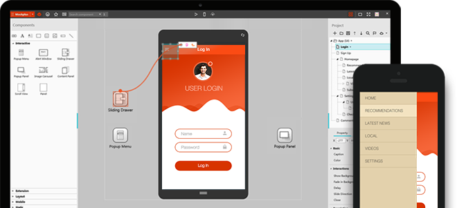 Create interactive prototypes with prototyping tool Mockplus