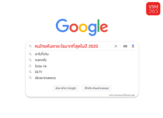 คนไทยค้นหาอะไรมากที่สุดในปี 2020